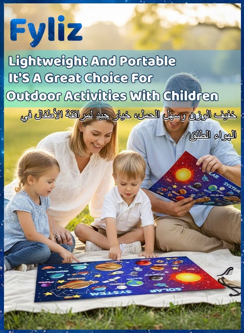 Fyliz Solar System Felt Story Board Set 41PCS 43x29inch Outer Space Universe Storytelling with Hooks Astronaut Planets Galaxy Preschool Craft Early Learning Interactive Play Kit for Toddlers Kids 4+ - Image 4